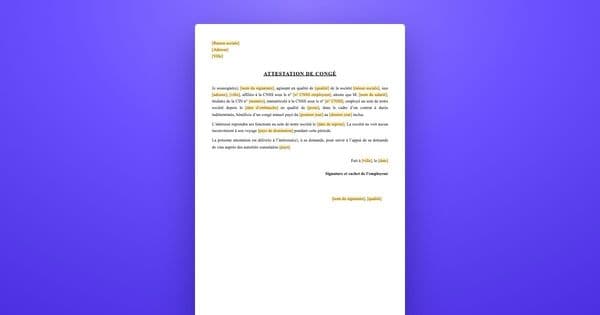 Attestation de congé pour un visa : le modèle à remplir et ce que le consulat vérifie