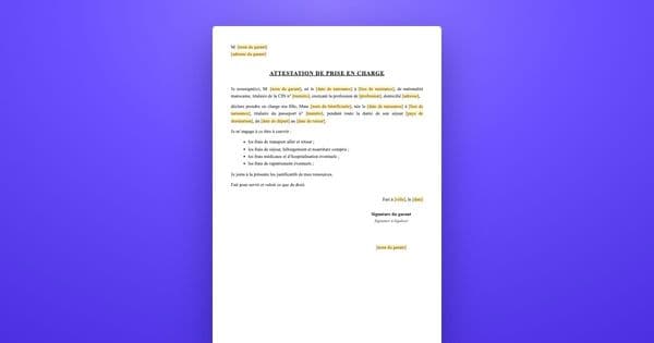 Attestation de prise en charge pour un visa : le modèle à remplir et ce que le consulat vérifie