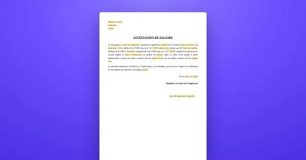 Attestation de salaire pour un visa : le modèle à remplir et ce que le consulat vérifie